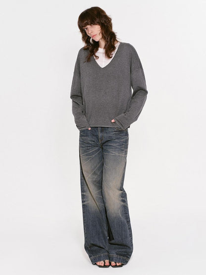 RUN TO THE FUTURE V-neck Relaxed Knit Women&
