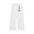 RUN TO THE FUTURE Vintage 3D Embellished Mid Low Waist Button Washed Cotton Women Straight Pants