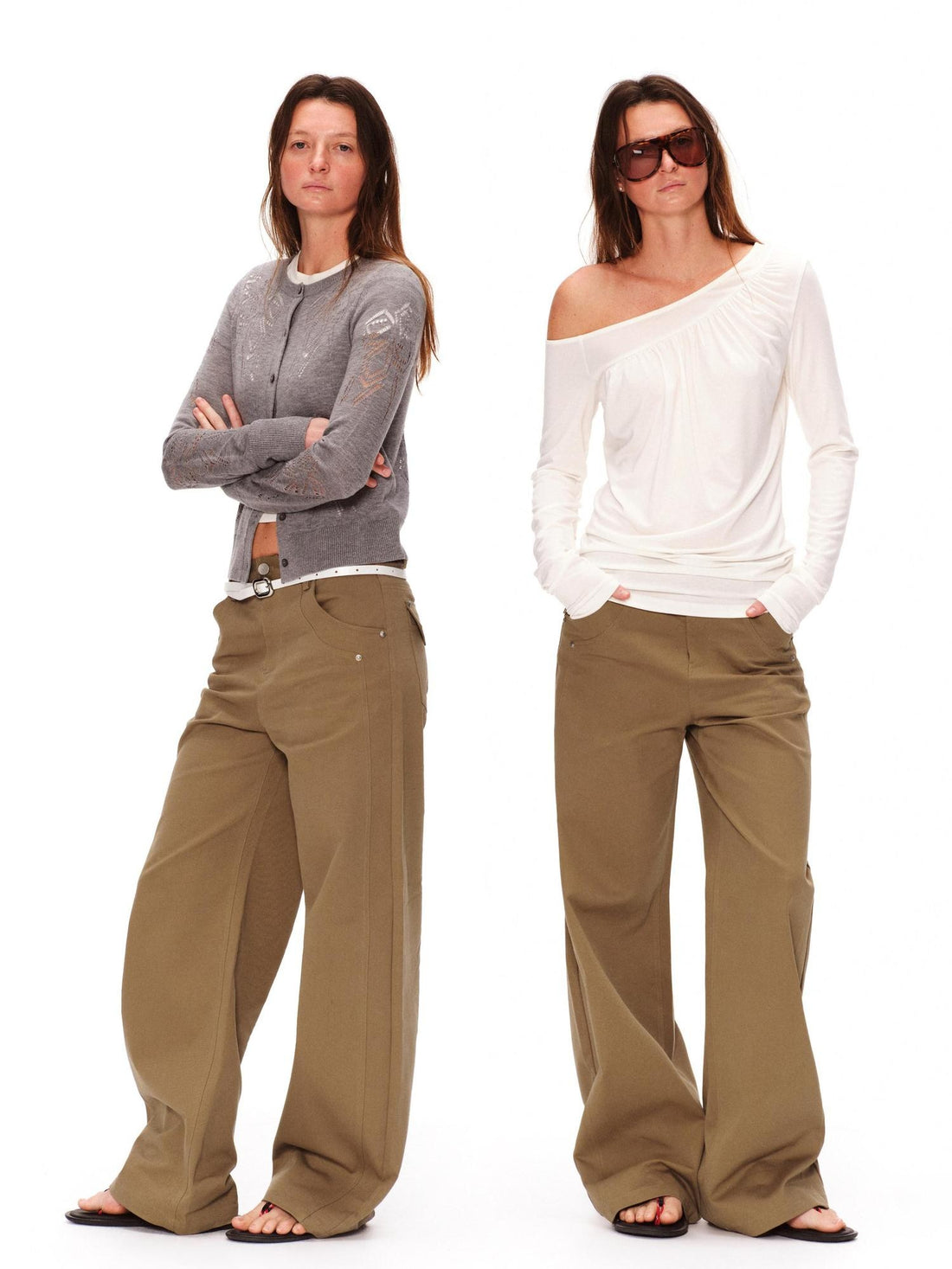 RUN TO THE FUTURE Vintage 3D Embellished Mid Low Waist Button Washed Cotton Women Straight Pants