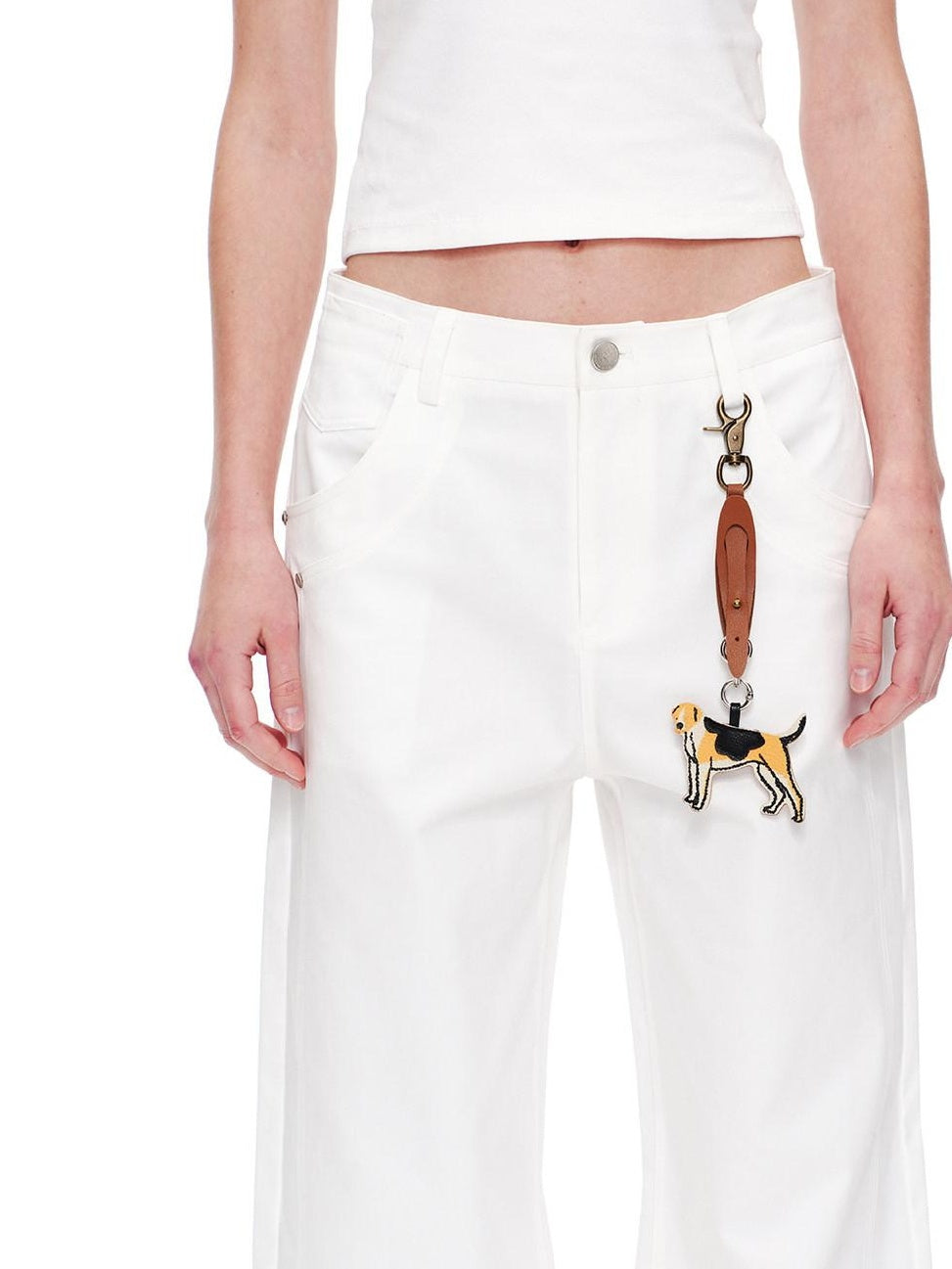 RUN TO THE FUTURE Vintage 3D Embellished Mid Low Waist Button Washed Cotton Women Straight Pants