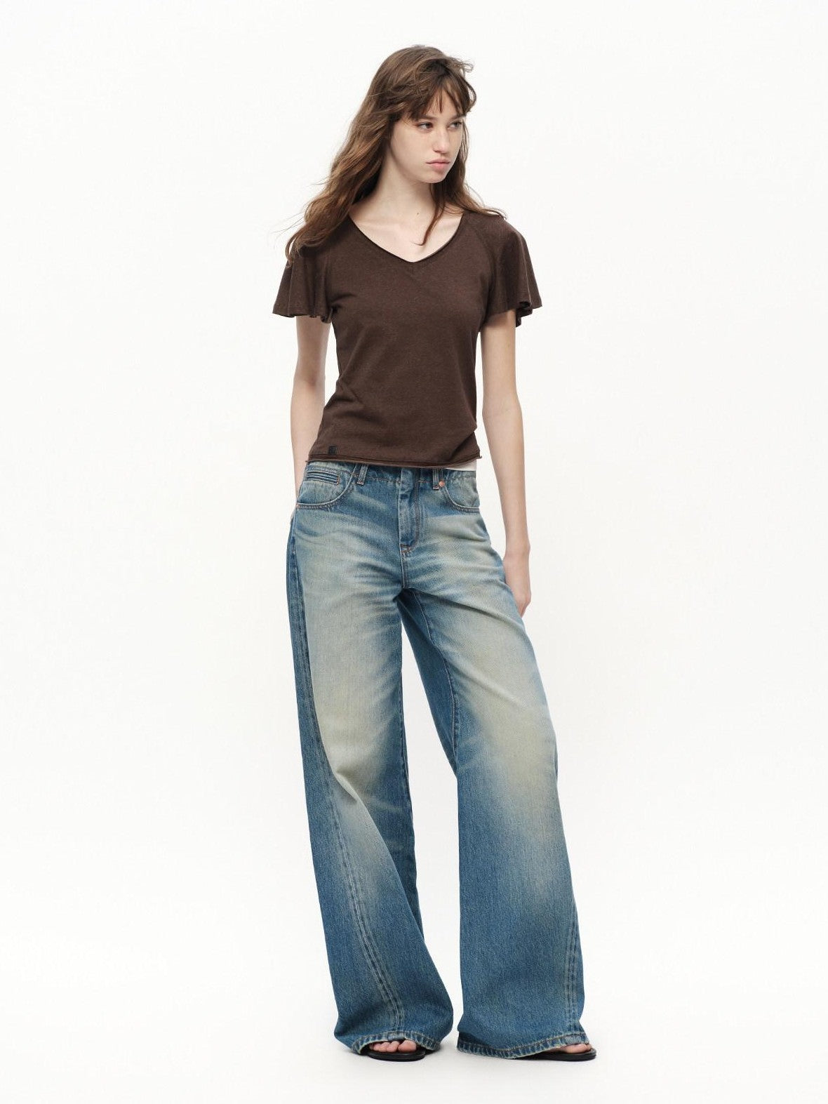 RUN TO THE FUTURE Vintage Blue Washed Low Rise Slimming Women&
