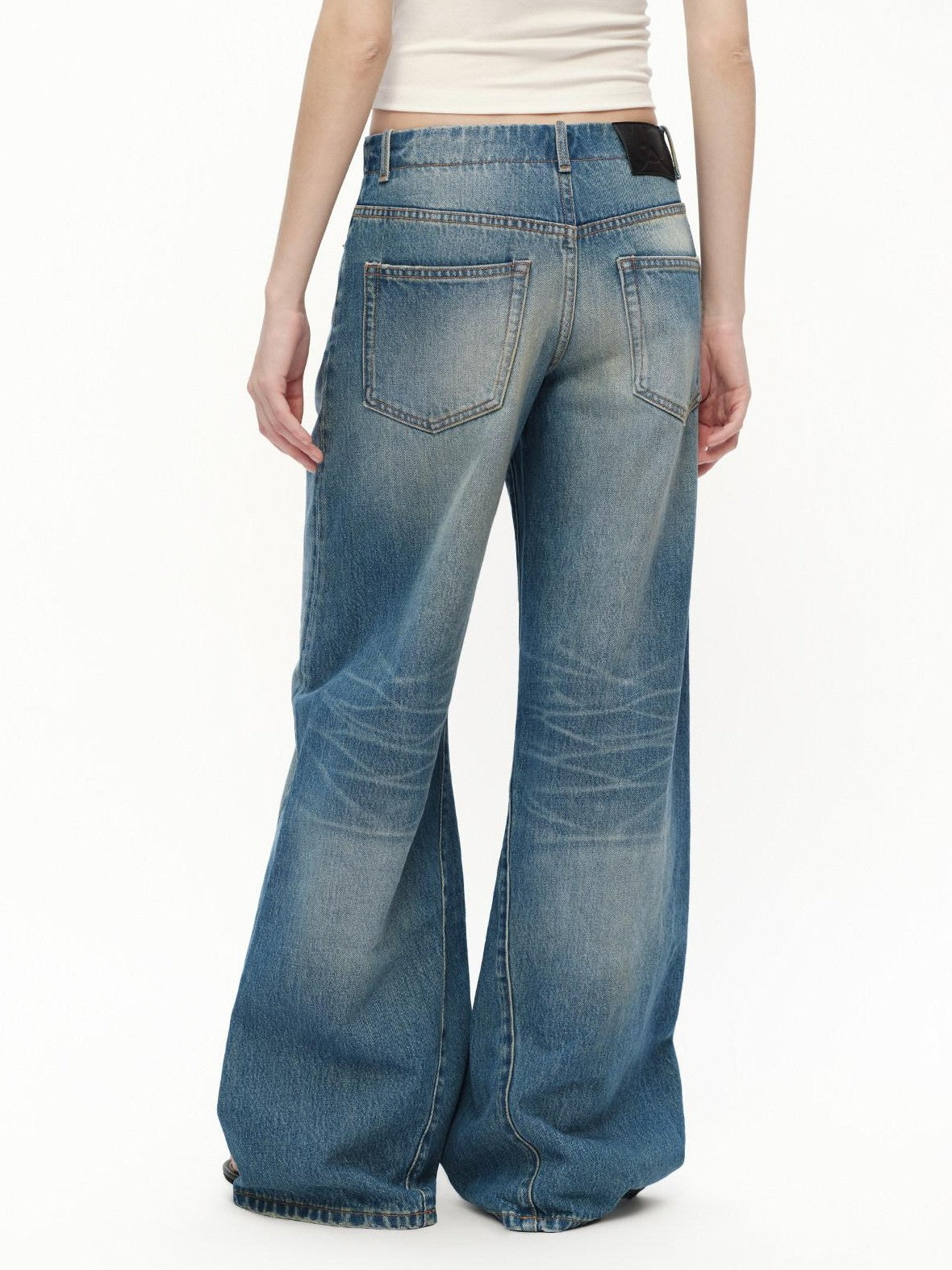 RUN TO THE FUTURE Vintage Blue Washed Low Rise Slimming Women&