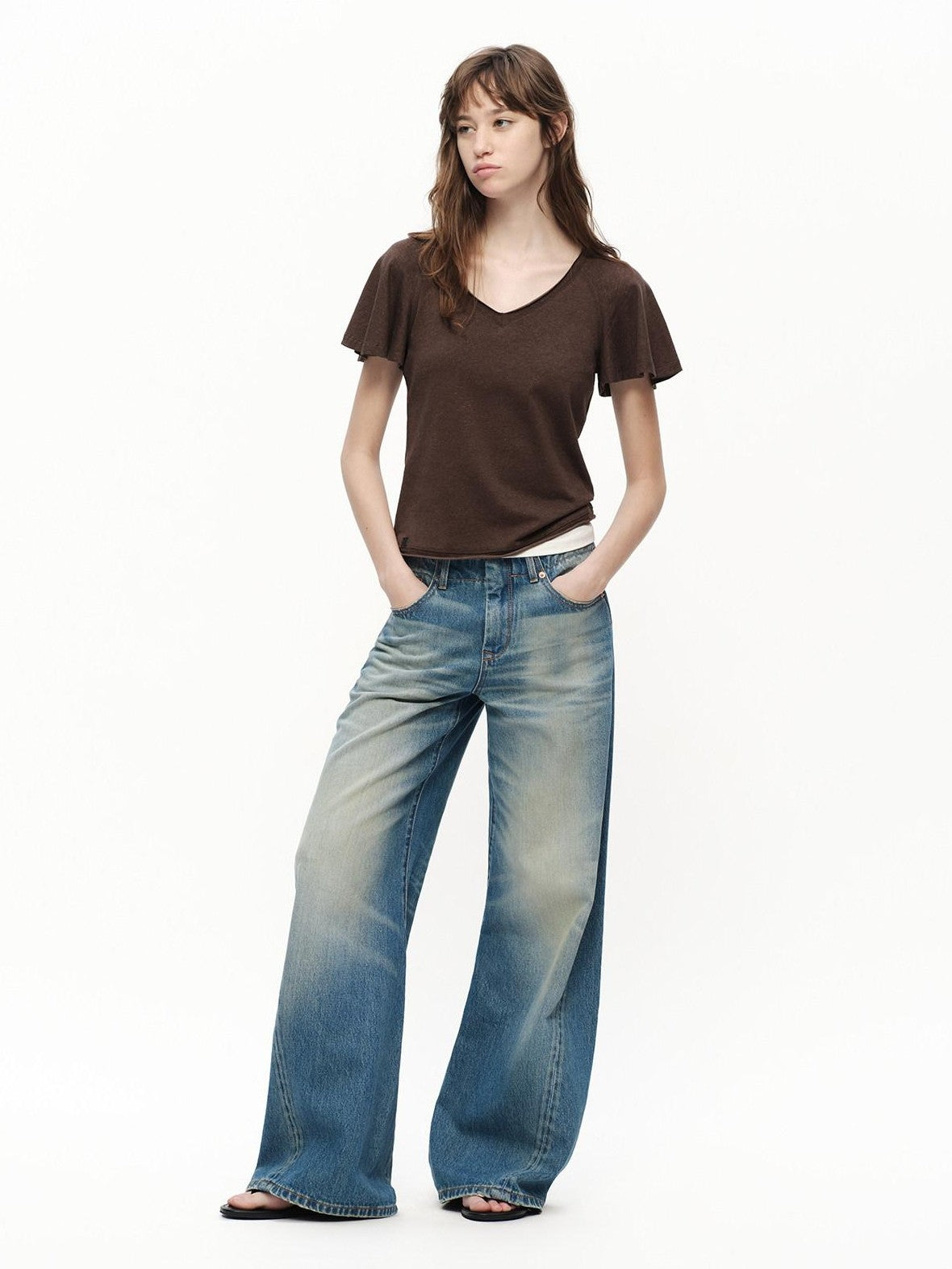 RUN TO THE FUTURE Vintage Blue Washed Low Rise Slimming Women&
