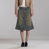 RUN TO THE FUTURE Vintage Distressed Washed Denim Low Waist A Line City Casual Midi Skirts