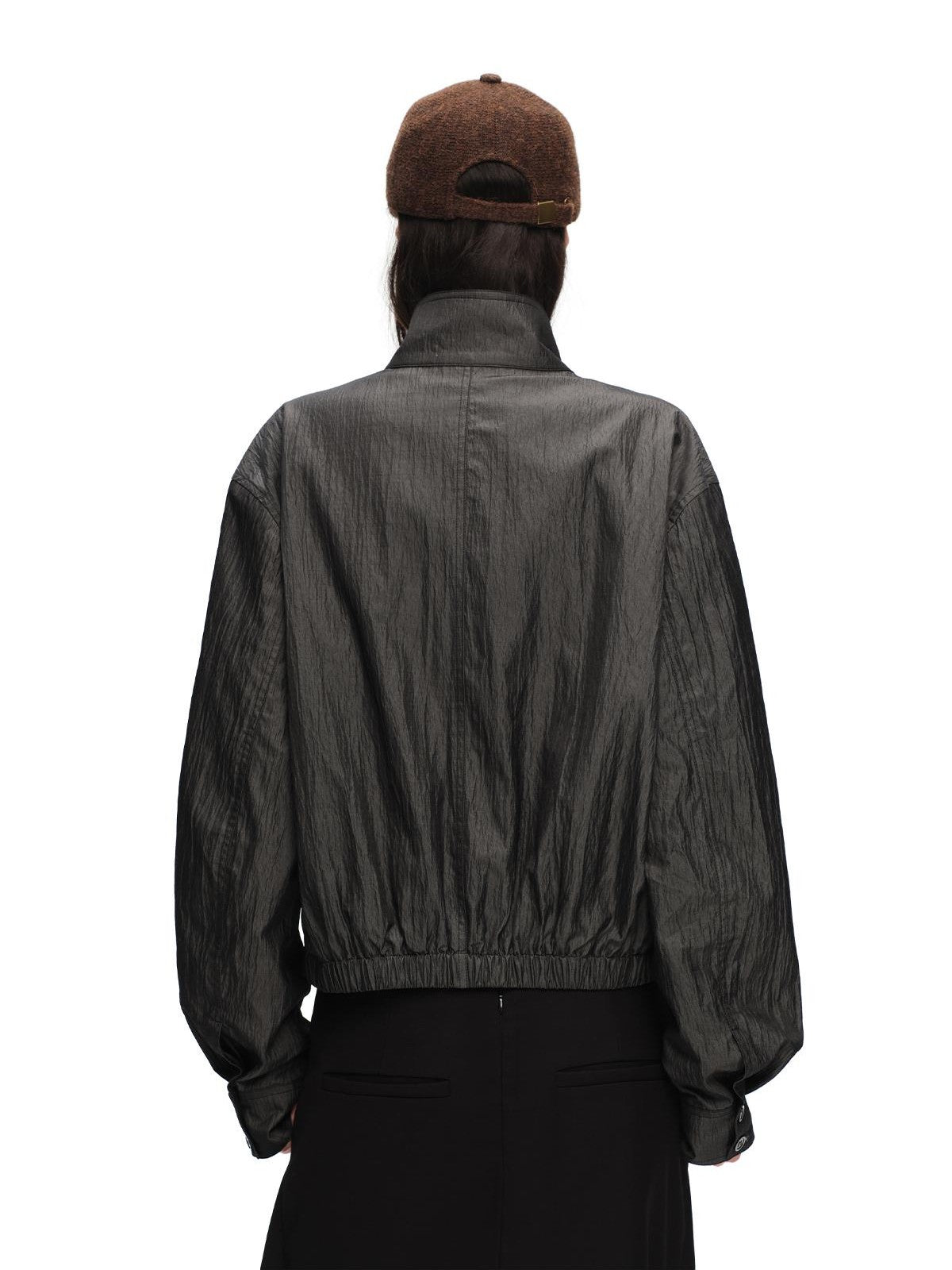 RUN TO THE FUTURE Vintage High Collar Loose Double Pocket Women&