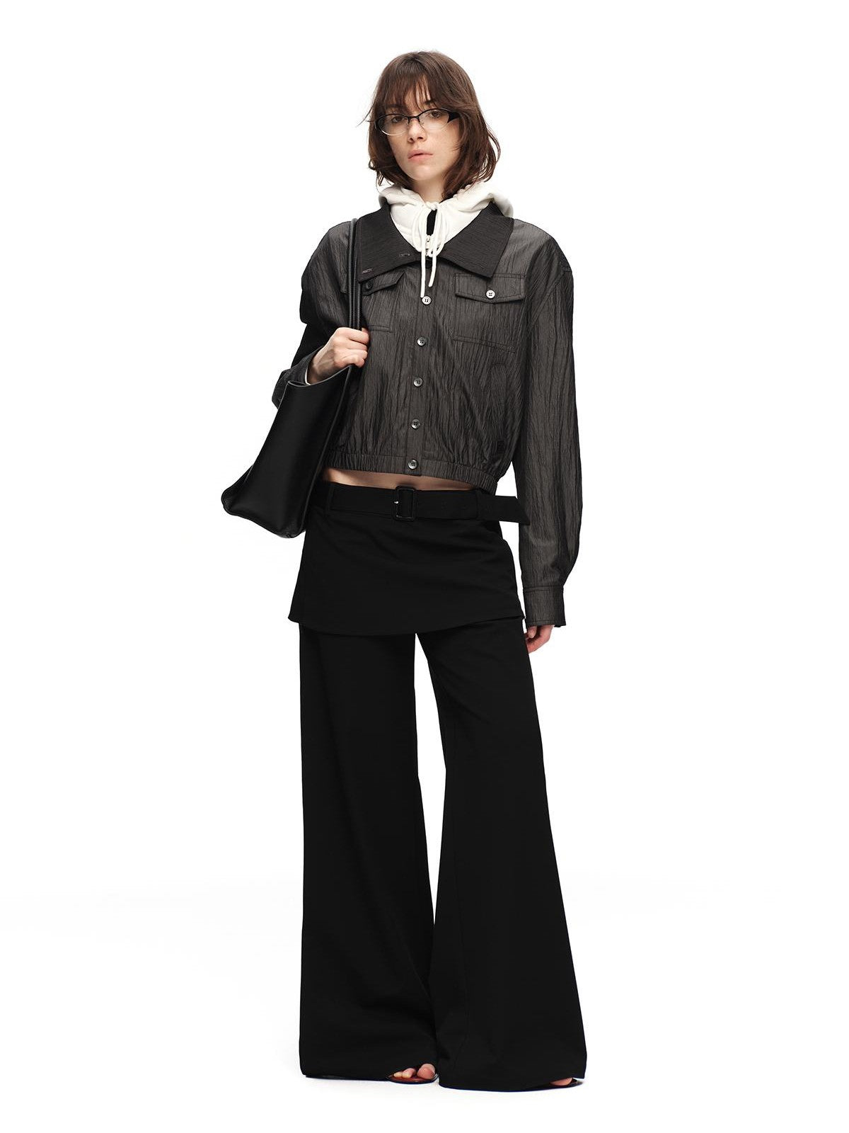 RUN TO THE FUTURE Vintage High Collar Loose Double Pocket Women&