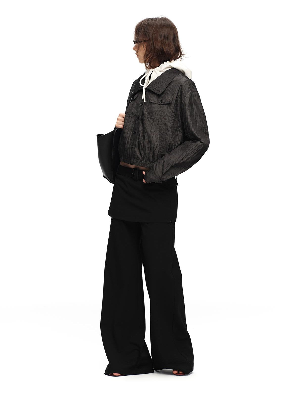 RUN TO THE FUTURE Vintage High Collar Loose Double Pocket Women&