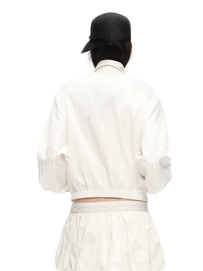 RUN TO THE FUTURE Vintage High Collar Loose Double Pocket Women&