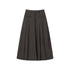 RUN TO THE FUTURE Vintage Pleated A Line Mid Waist Commuter Women Casual Polyester Maxi Skirts