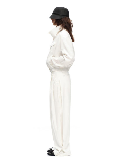 RUN TO THE FUTURE Vintage Silhouette Double Pleat Wide Leg Women&