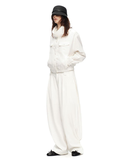 RUN TO THE FUTURE Vintage Silhouette Double Pleat Wide Leg Women&