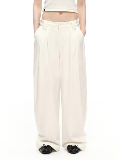 RUN TO THE FUTURE Vintage Silhouette Double Pleat Wide Leg Women&