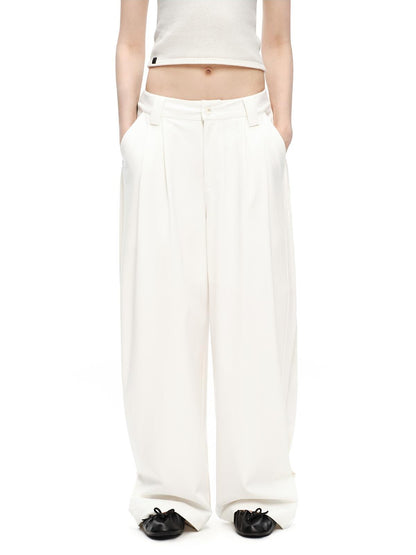 RUN TO THE FUTURE Vintage Silhouette Double Pleat Wide Leg Women&