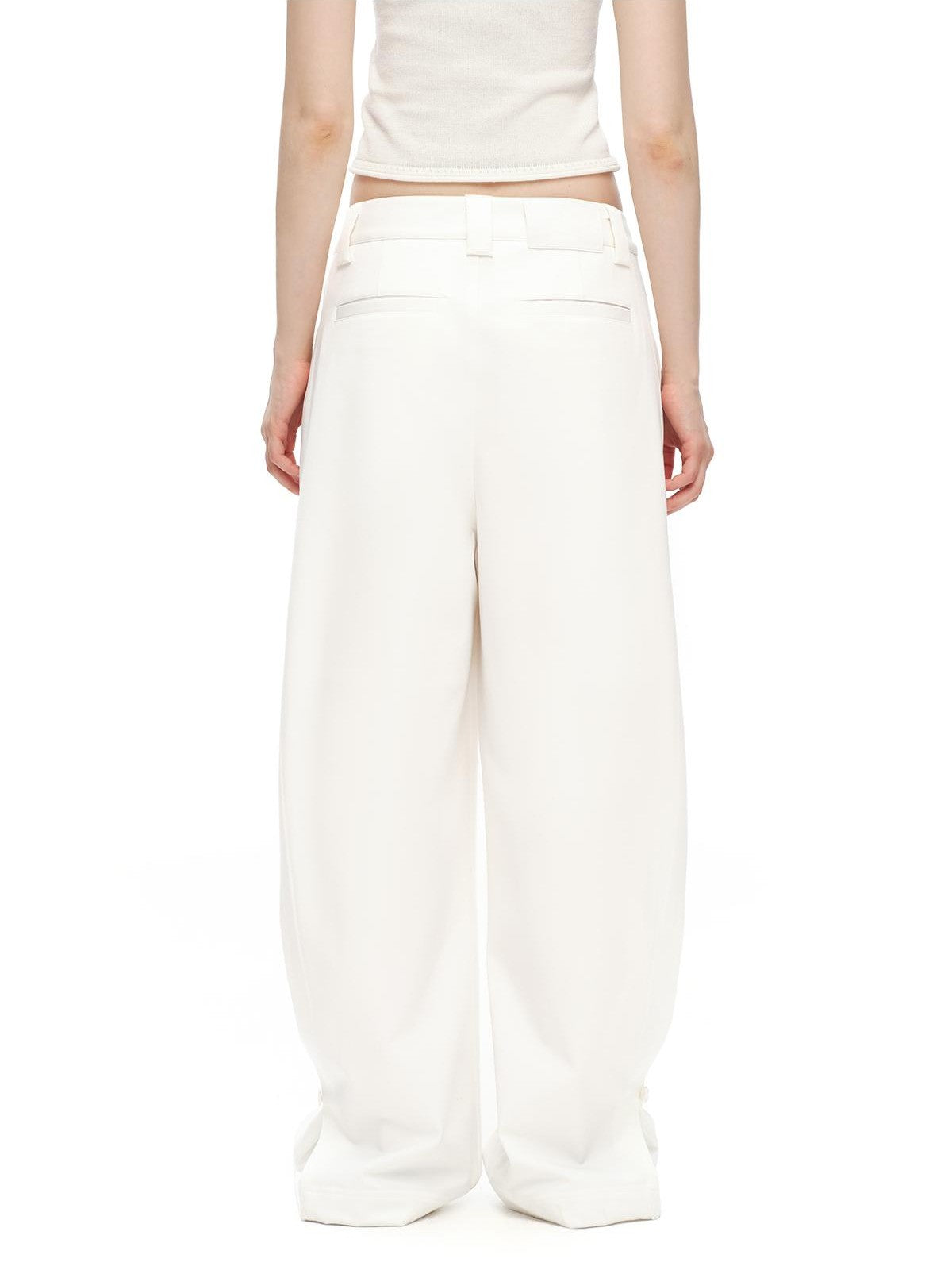 RUN TO THE FUTURE Vintage Silhouette Double Pleat Wide Leg Women&