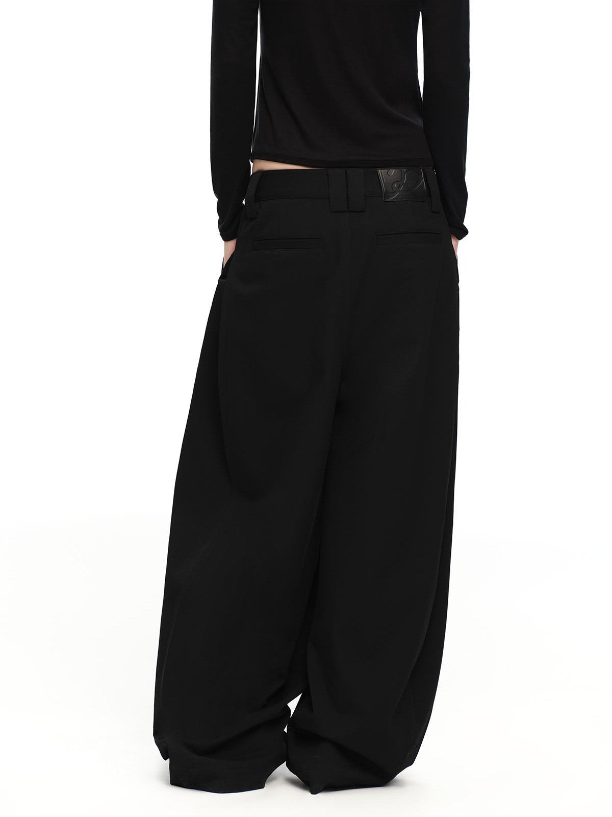 RUN TO THE FUTURE Vintage Silhouette Double Pleat Wide Leg Women&