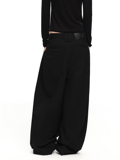RUN TO THE FUTURE Vintage Silhouette Double Pleat Wide Leg Women&