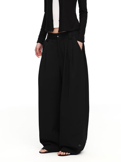 RUN TO THE FUTURE Vintage Silhouette Double Pleat Wide Leg Women&