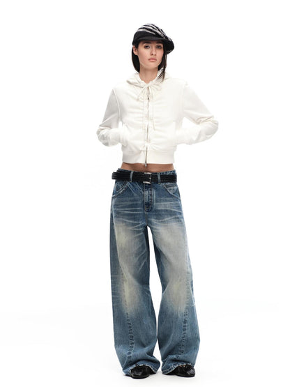 RUN TO THE FUTURE Vintage Wash Distressed Low Rise Women&