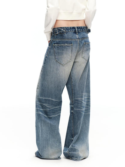 RUN TO THE FUTURE Vintage Wash Distressed Low Rise Women&