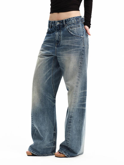 RUN TO THE FUTURE Vintage Wash Distressed Low Rise Women&