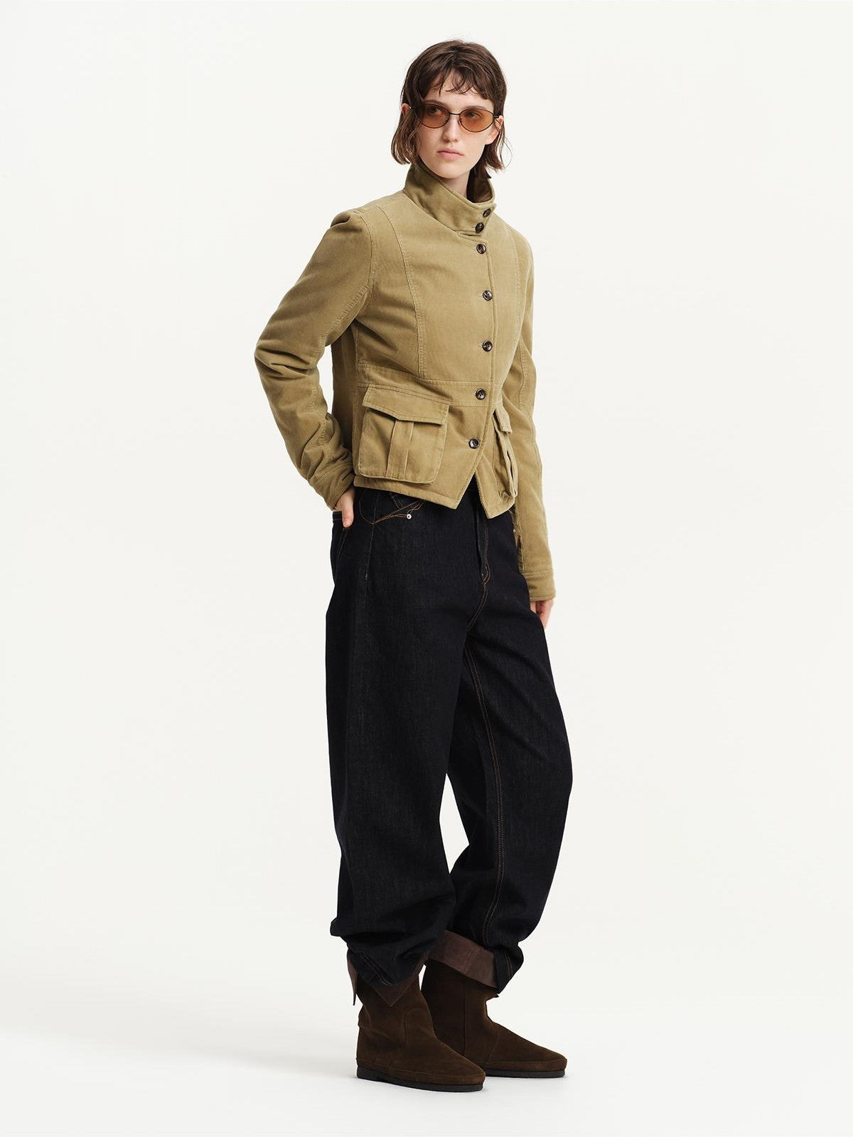 RUN TO THE FUTURE Vintage Wash Raw Selvedge Loose Fit Women&