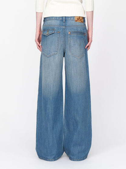 RUN TO THE FUTURE Vintage Washed Cat Whisker Straight Women&
