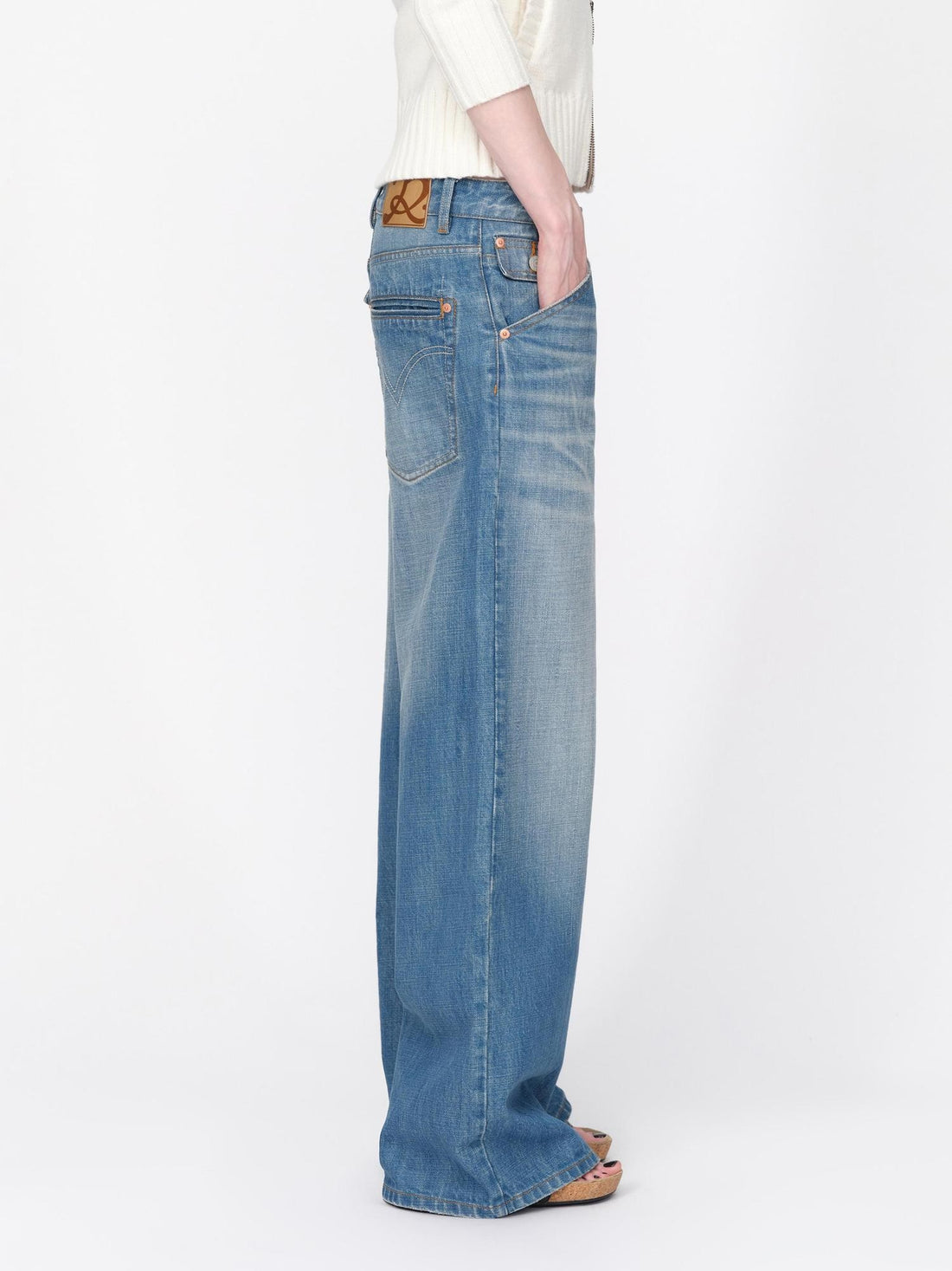 RUN TO THE FUTURE Vintage Washed Cat Whisker Straight Women&
