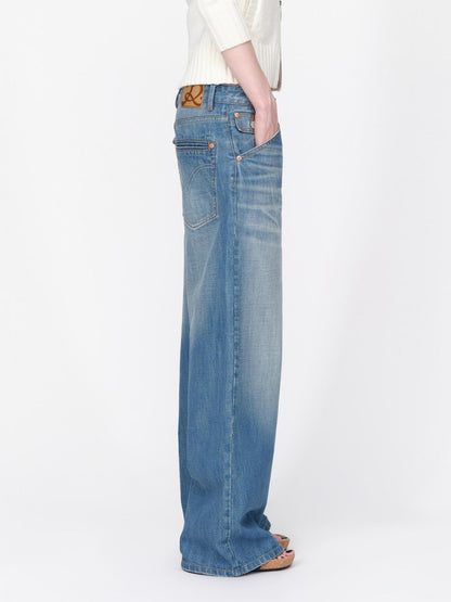 RUN TO THE FUTURE Vintage Washed Cat Whisker Straight Women&