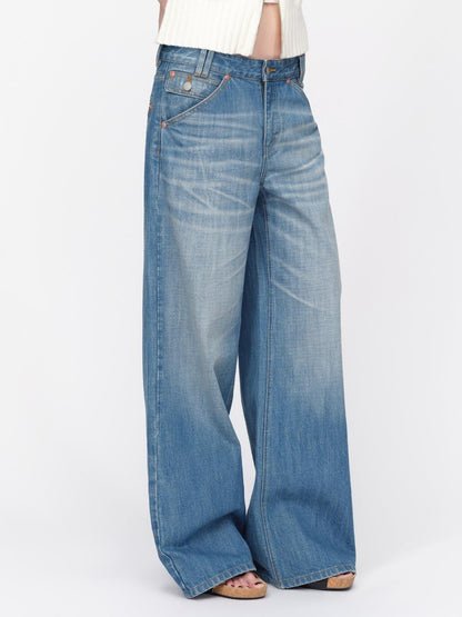RUN TO THE FUTURE Vintage Washed Cat Whisker Straight Women&