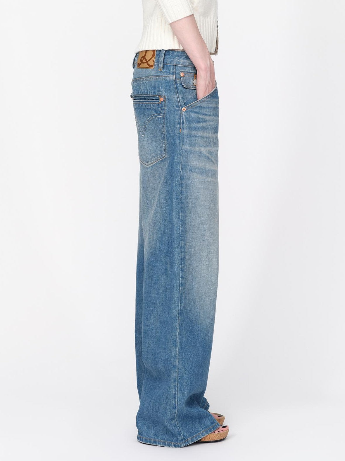 RUN TO THE FUTURE Vintage Washed Cat Whisker Straight Women&