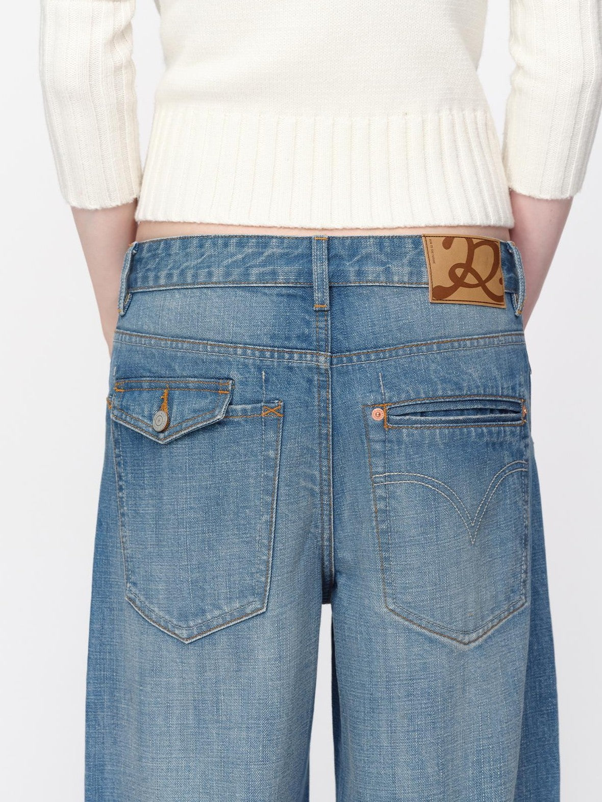 RUN TO THE FUTURE Vintage Washed Cat Whisker Straight Women&