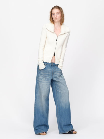 RUN TO THE FUTURE Vintage Washed Cat Whisker Straight Women&