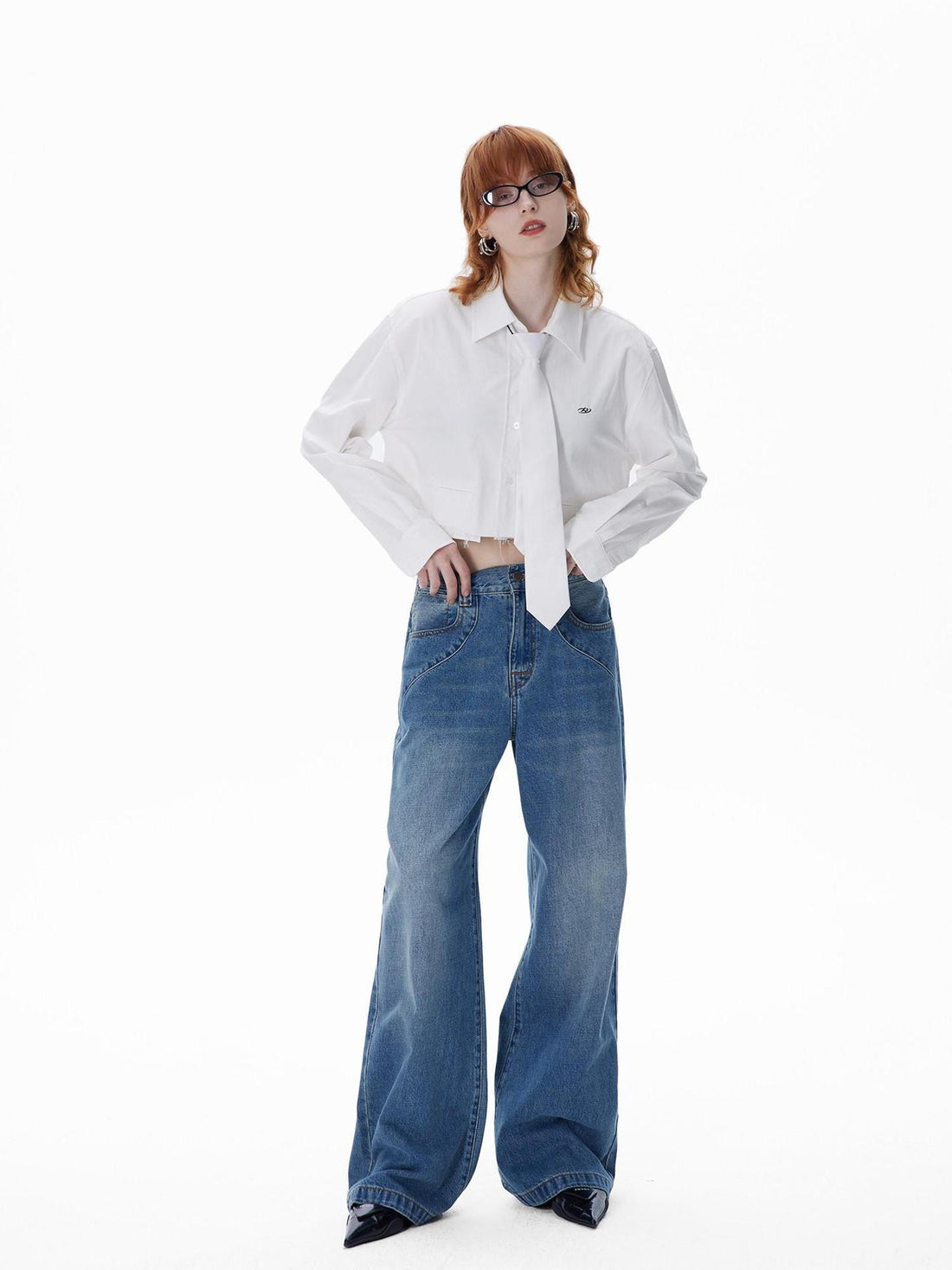 RUN TO THE FUTURE Vintage Washed Coated Loose Natural Waist Women Zip Fly Straight Jeans