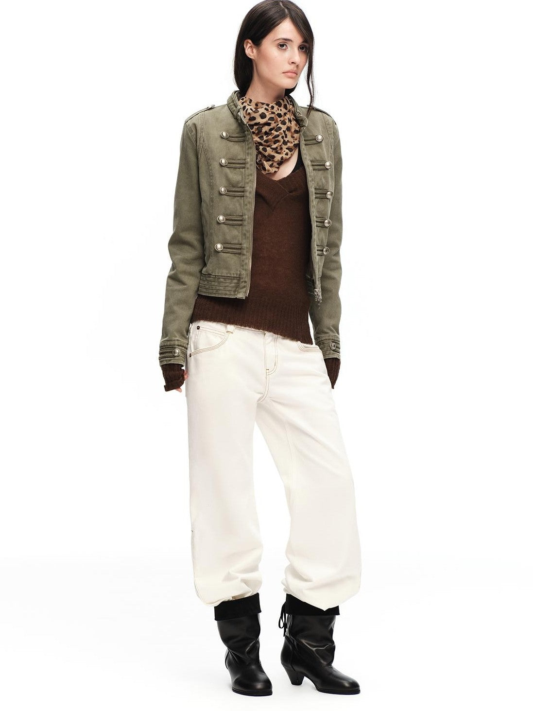 RUN TO THE FUTURE Vintage Washed Distressed Napoleon Women&
