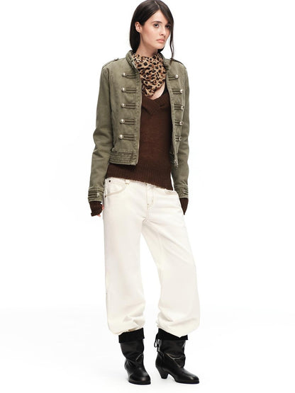 RUN TO THE FUTURE Vintage Washed Distressed Napoleon Women&