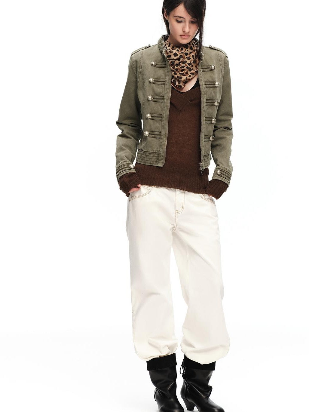 RUN TO THE FUTURE Vintage Washed Distressed Napoleon Women&