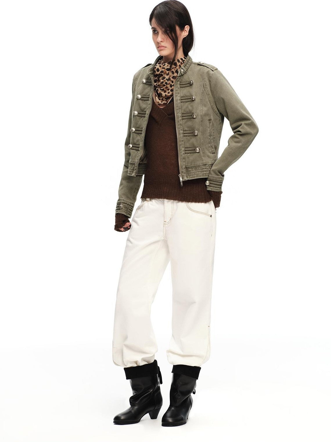 RUN TO THE FUTURE Vintage Washed Distressed Napoleon Women&