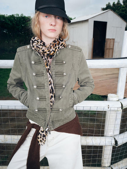 RUN TO THE FUTURE Vintage Washed Distressed Napoleon Women&