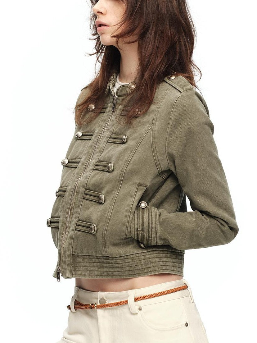 RUN TO THE FUTURE Vintage Washed Distressed Napoleon Women&