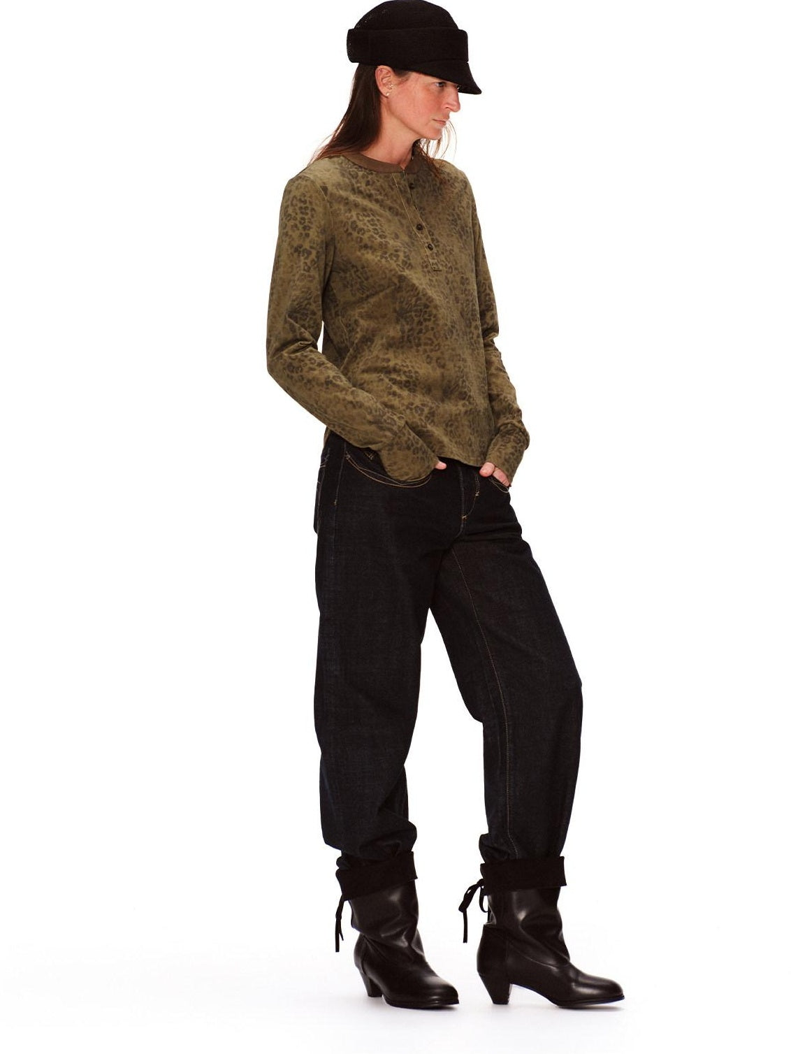 RUN TO THE FUTURE Vintage Washed Natural Waist Pocket Detail Womens Cotton Dark Straight Jeans