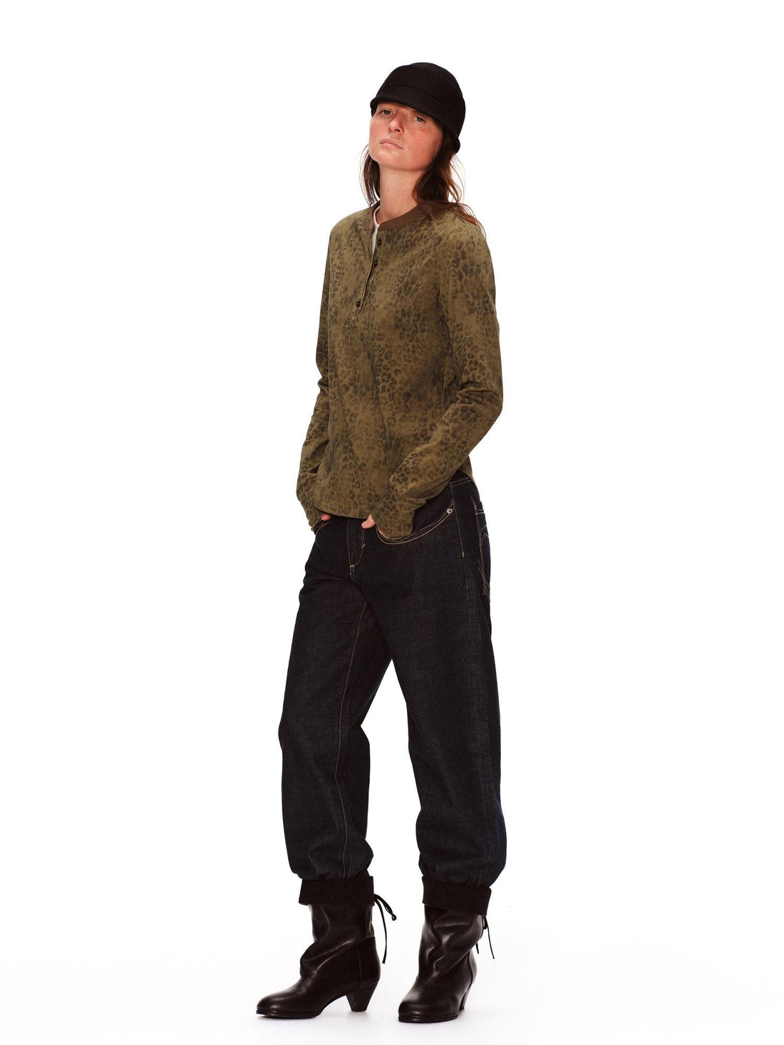 RUN TO THE FUTURE Vintage Washed Natural Waist Pocket Detail Womens Cotton Dark Straight Jeans