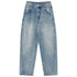 RUN TO THE FUTURE Vintage Washed Natural Waist Zipper Relaxed Unisex Denim Wide-Leg Jeans