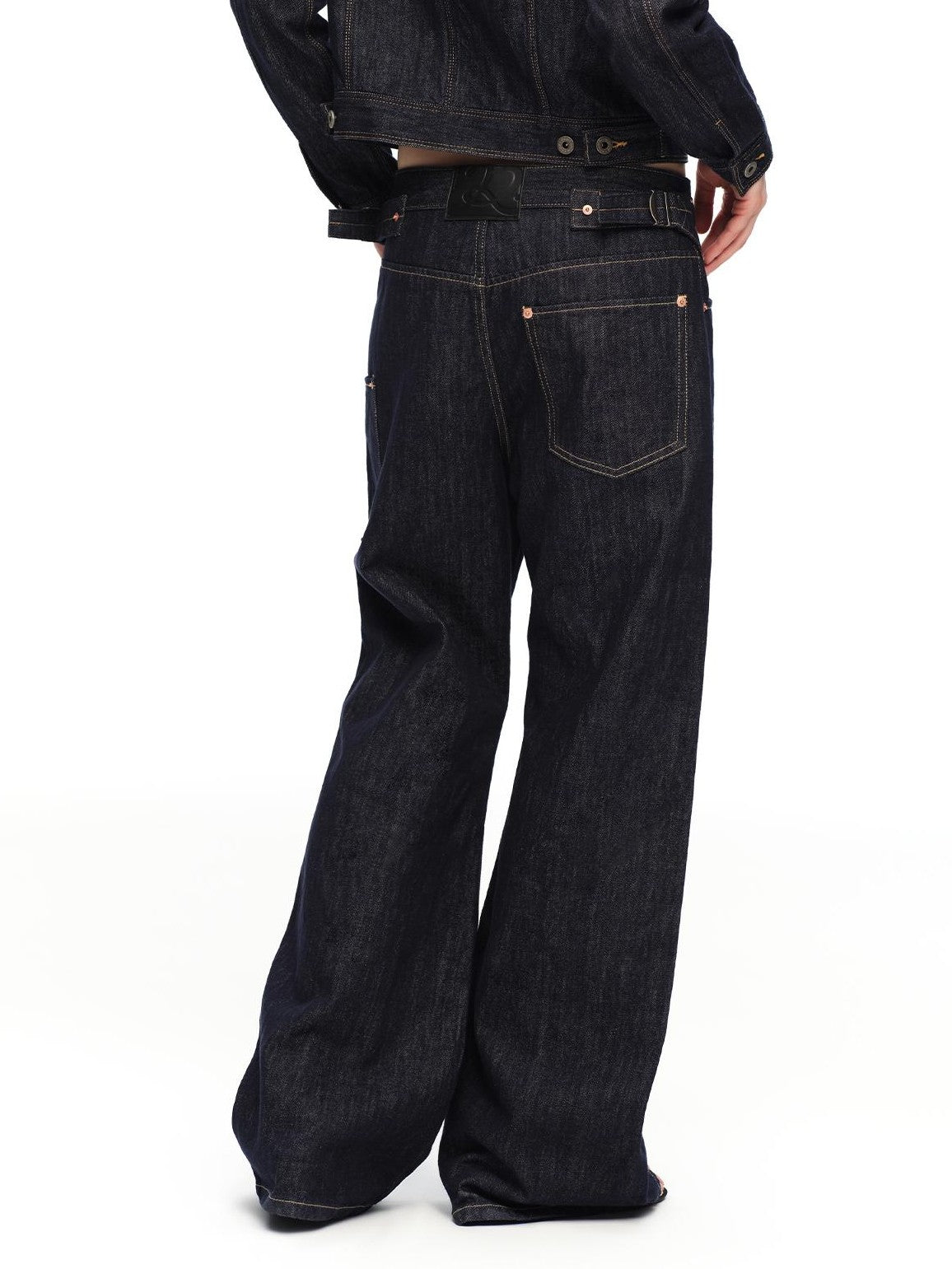 RUN TO THE FUTURE Vintage Washed Red Selvedge Denim Utility Women&