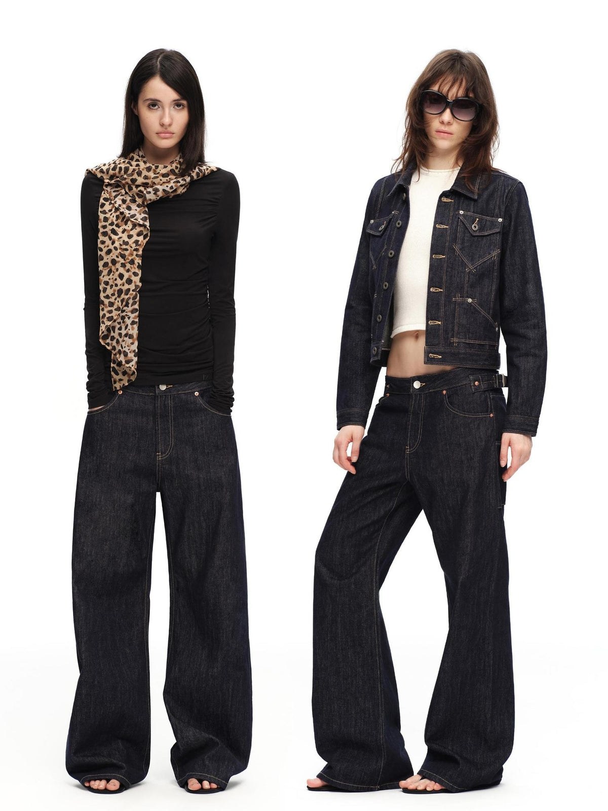 RUN TO THE FUTURE Vintage Washed Red Selvedge Denim Utility Women&