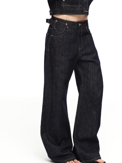 RUN TO THE FUTURE Vintage Washed Red Selvedge Denim Utility Women&