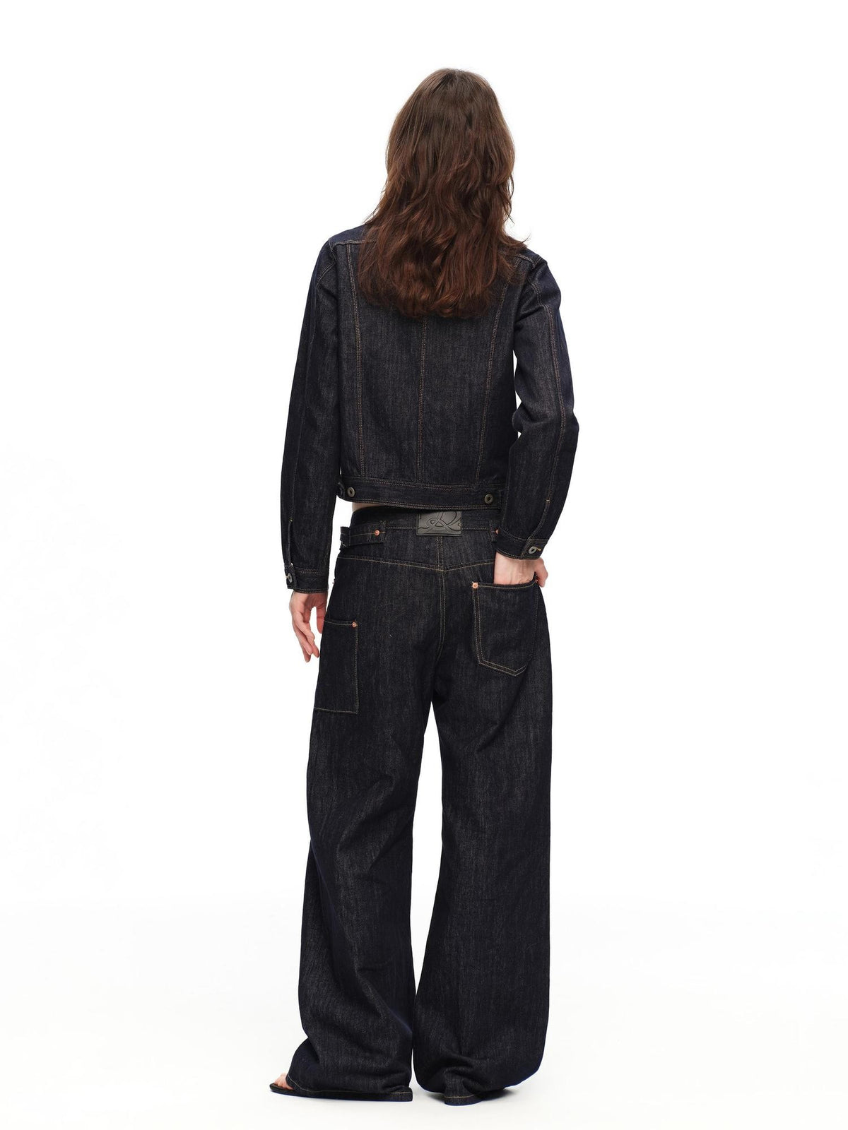 RUN TO THE FUTURE Vintage Washed Red Selvedge Denim Utility Women&
