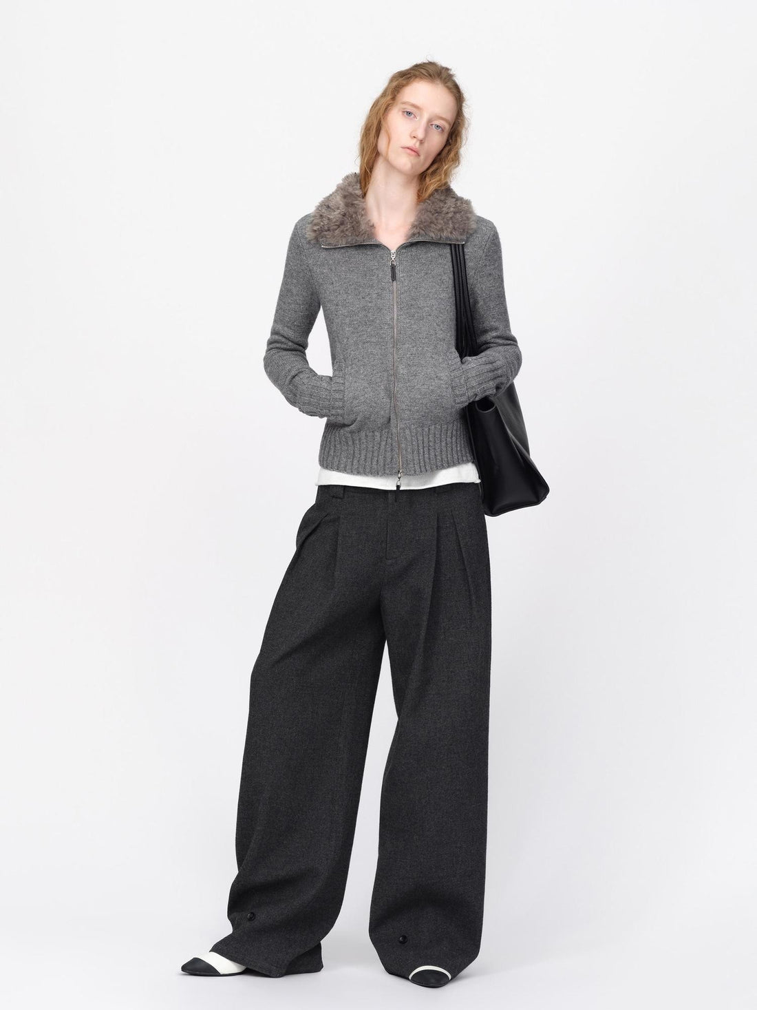RUN TO THE FUTURE Vintage Wool Blend Low Waist Loose Women&