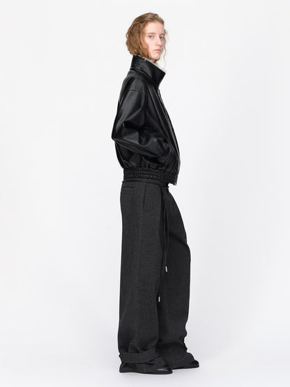 RUN TO THE FUTURE Vintage Wool Blend Low Waist Loose Women&