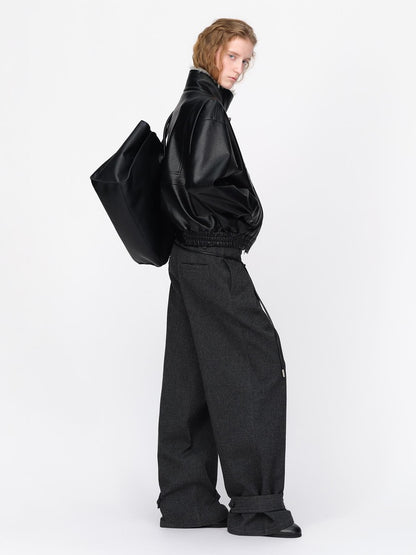 RUN TO THE FUTURE Vintage Wool Blend Low Waist Loose Women&
