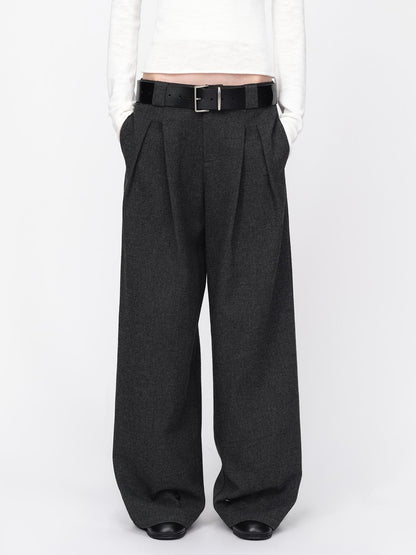RUN TO THE FUTURE Vintage Wool Blend Low Waist Loose Women&